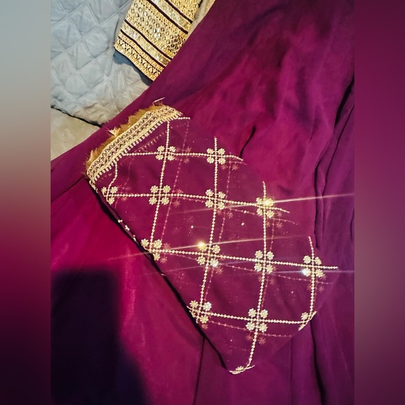 Purple faux Georgette anarkali suit size small eid collection - Picture 6 of 10
